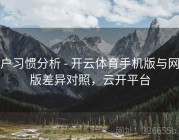 用户习惯分析 - 开云体育手机版与网页版差异对照，云开平台