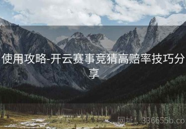 使用攻略-开云赛事竞猜高赔率技巧分享