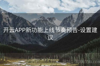 开云APP新功能上线节奏预告-设置建议