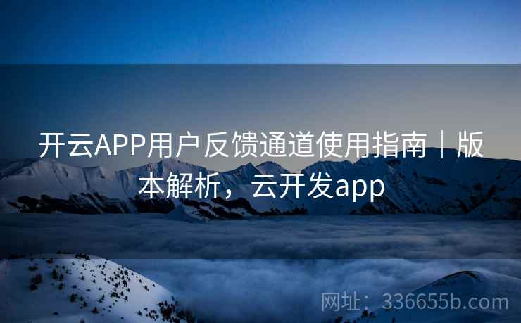 开云APP用户反馈通道使用指南｜版本解析，云开发app